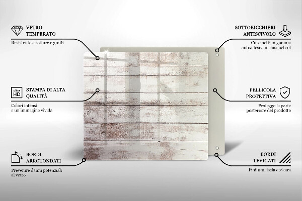 Steklena podloga za rezanje Stare lesene plošče