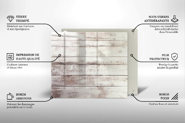 Steklena podloga za rezanje Stare lesene plošče