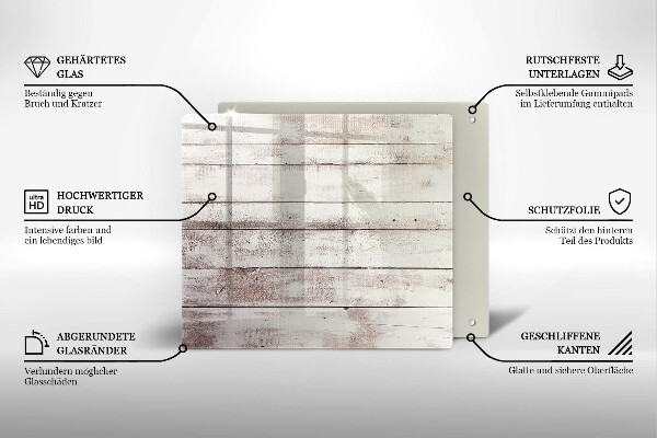 Steklena podloga za rezanje Stare lesene plošče