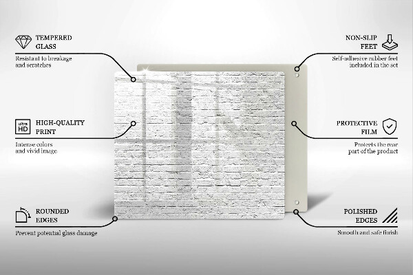 Steklena podloga za rezanje Stena iz opečne stene