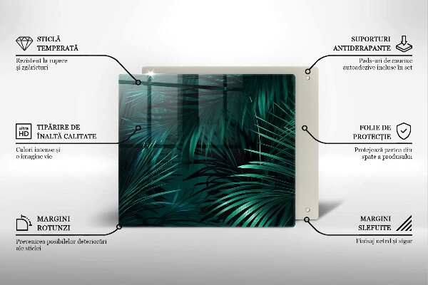 Steklena podloga za rezanje Listi divje džungle