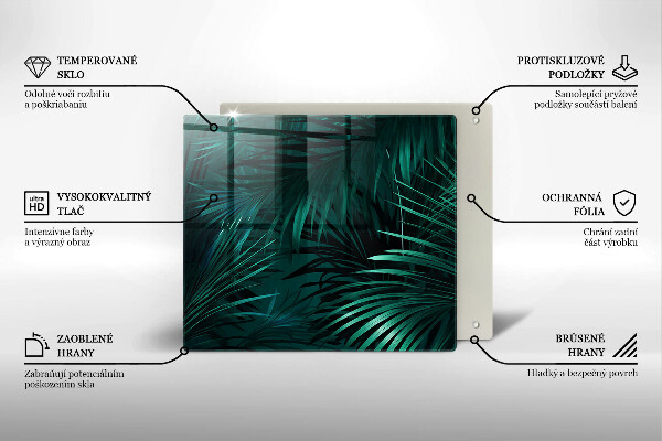 Steklena podloga za rezanje Listi divje džungle