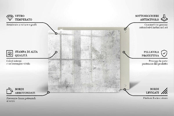 Steklena podloga za rezanje Tekstura betona