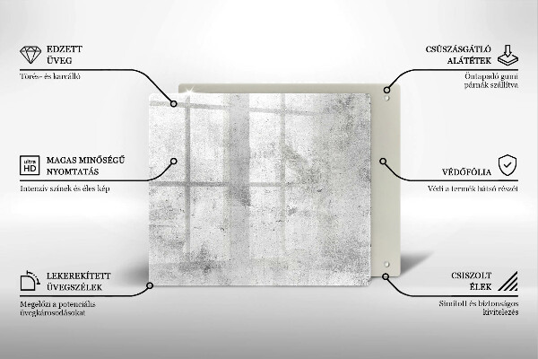 Steklena podloga za rezanje Tekstura betona