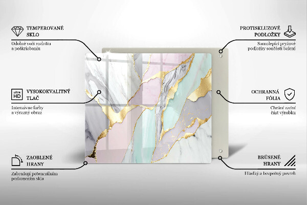 Steklena podloga za rezanje Pastelni marmor