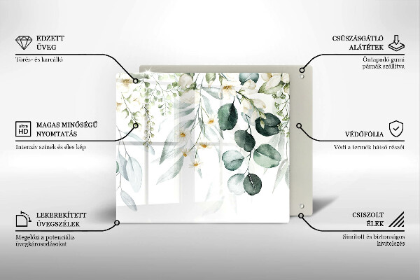 Steklena podloga za rezanje Akvarelne rastline