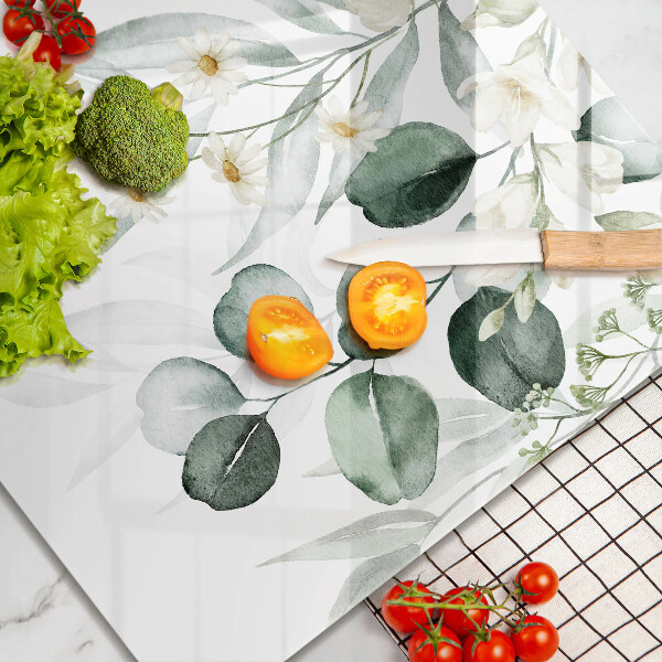 Steklena podloga za rezanje Akvarelne rastline