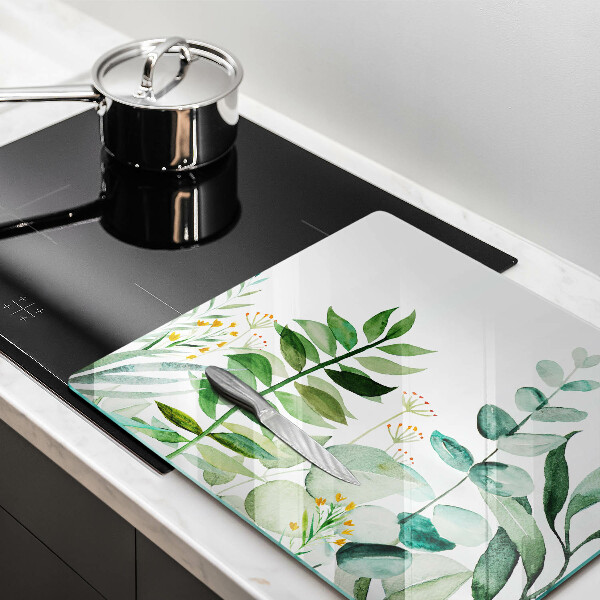 Steklena podloga za rezanje Ilustracija rastlinskih listov