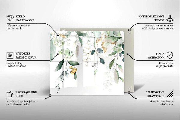 Steklena podloga za rezanje Akvarelni listi