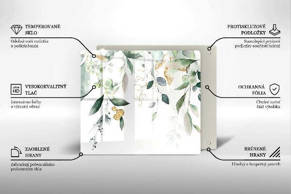 Steklena podloga za rezanje Akvarelni listi