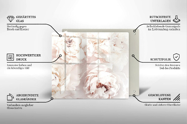 Steklena podloga za rezanje Pastelne potonike