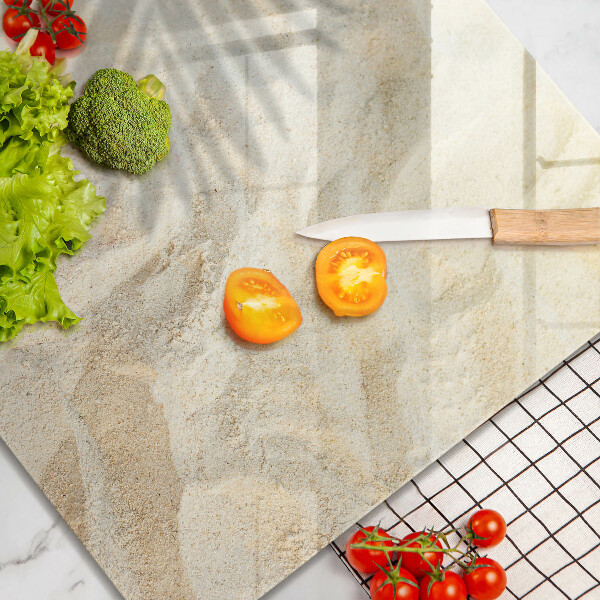 Steklena podloga za rezanje Palmovi listi in pesek