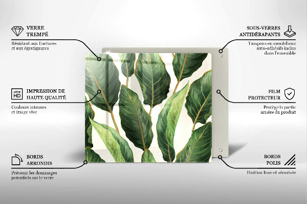 Steklena podloga za rezanje Bananini listi