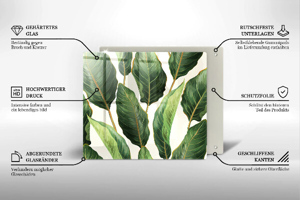 Steklena podloga za rezanje Bananini listi