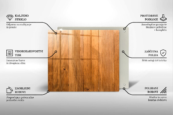 Steklena podloga za rezanje Lesene deske