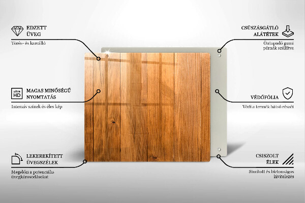 Steklena podloga za rezanje Lesene deske