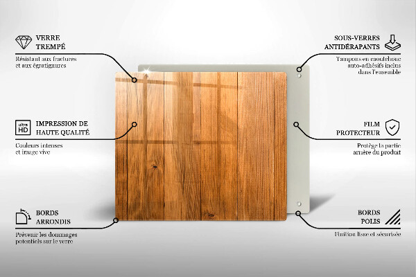 Steklena podloga za rezanje Lesene deske