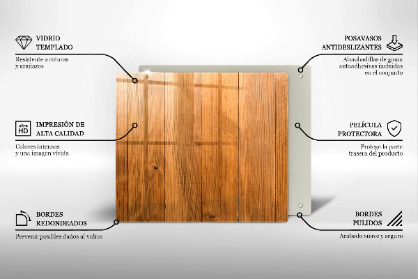 Steklena podloga za rezanje Lesene deske