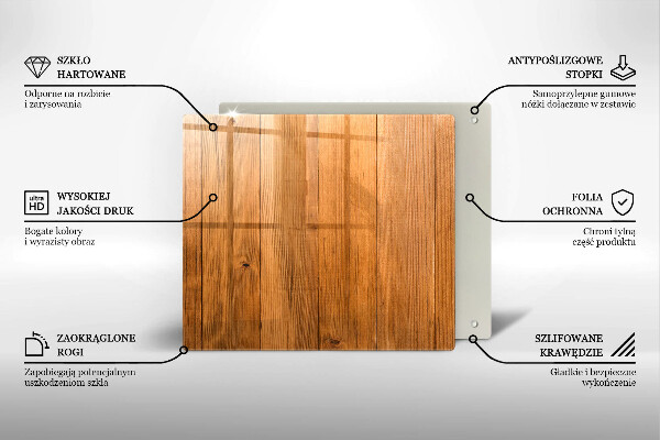 Steklena podloga za rezanje Lesene deske