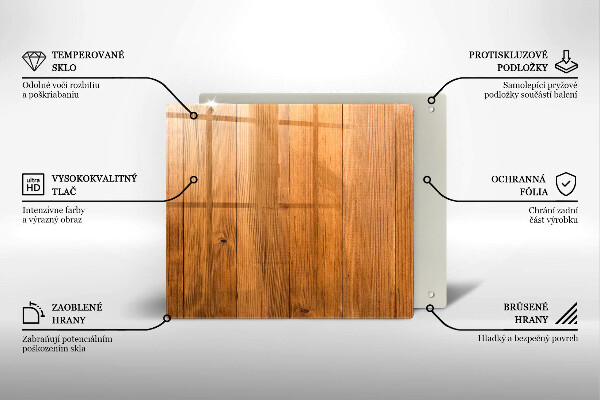 Steklena podloga za rezanje Lesene deske