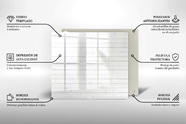 Steklena podloga za rezanje Moderne svetle table
