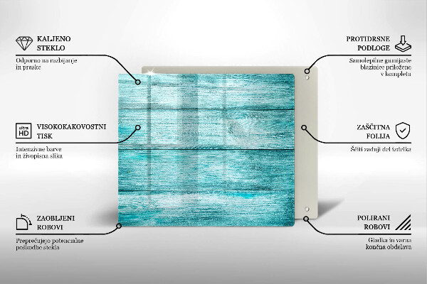 Steklena podloga za rezanje Vintage lesene deske