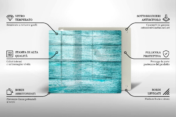 Steklena podloga za rezanje Vintage lesene deske