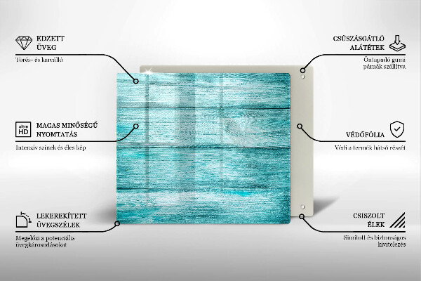 Steklena podloga za rezanje Vintage lesene deske