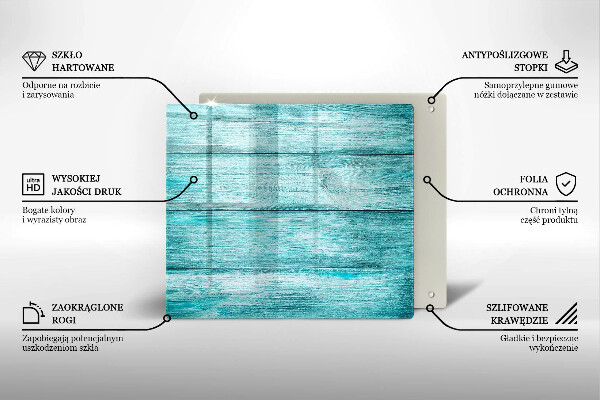 Steklena podloga za rezanje Vintage lesene deske