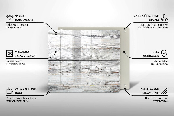 Steklena podloga za rezanje Svetle lesene deske