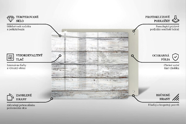 Steklena podloga za rezanje Svetle lesene deske