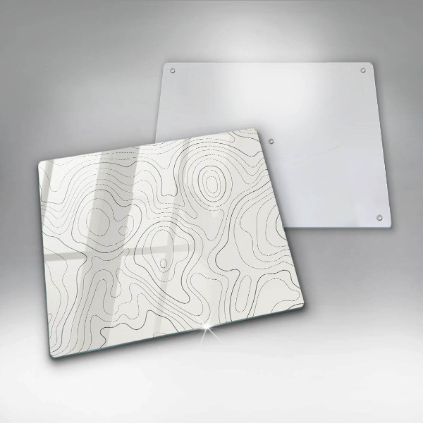 Steklena podloga za rezanje Line art design