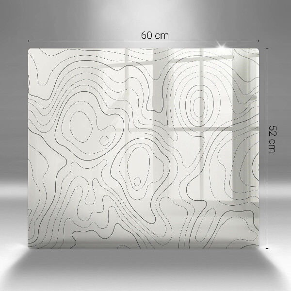 Steklena podloga za rezanje Line art design