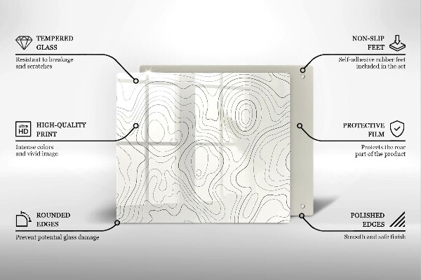 Steklena podloga za rezanje Line art design
