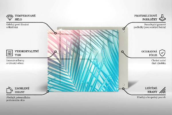 Steklena podloga za rezanje Pastelni listi