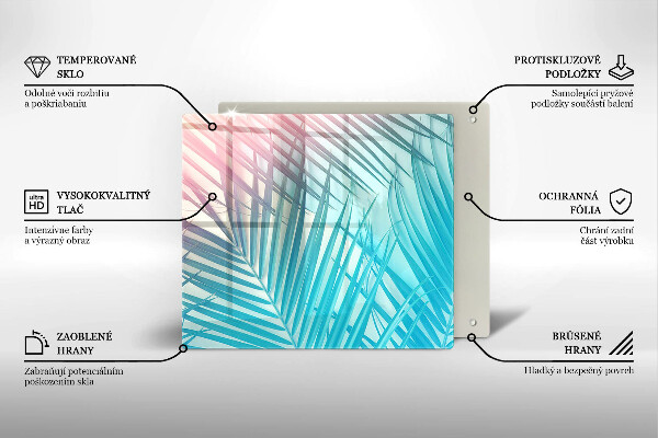 Steklena podloga za rezanje Pastelni listi