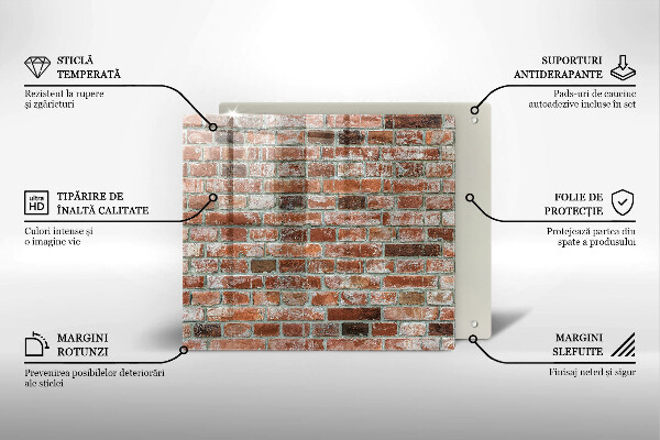 Steklena podloga za rezanje Stara opečna stena