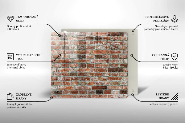 Steklena podloga za rezanje Stara opečna stena