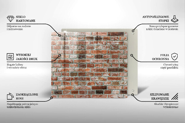 Steklena podloga za rezanje Stara opečna stena