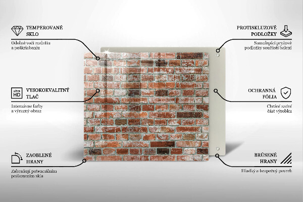 Steklena podloga za rezanje Stara opečna stena