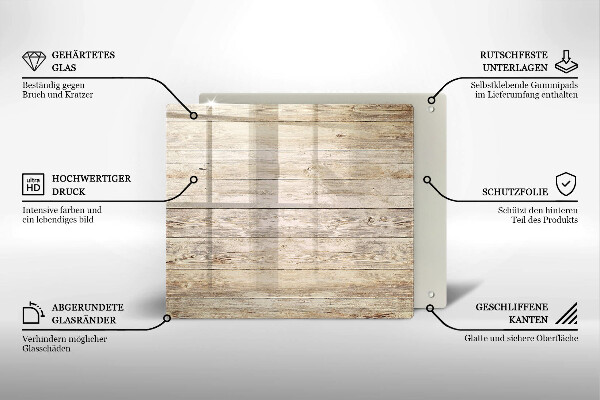 Steklena podloga za rezanje Lesene deske
