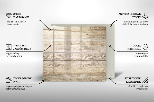 Steklena podloga za rezanje Lesene deske