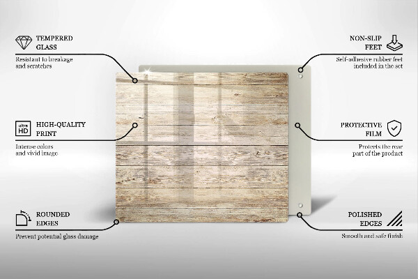 Steklena podloga za rezanje Lesene deske