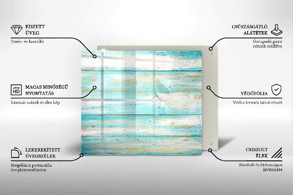 Steklena podloga za rezanje Vintage lesene plošče