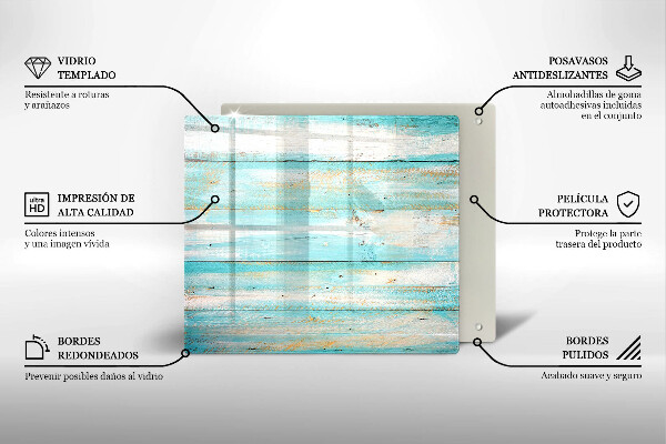 Steklena podloga za rezanje Vintage lesene plošče