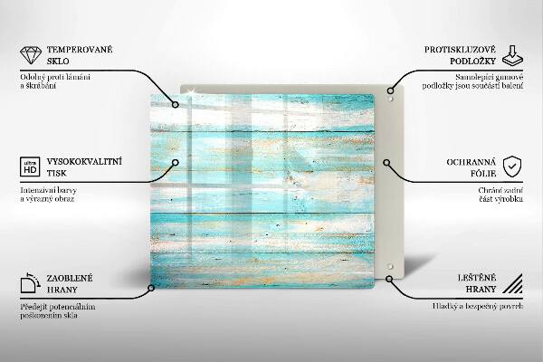 Steklena podloga za rezanje Vintage lesene plošče