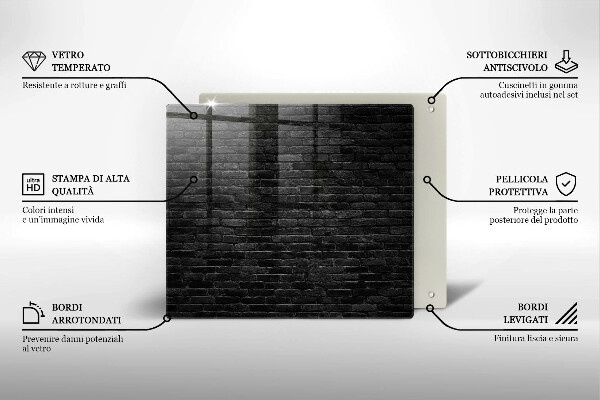 Steklena podloga za rezanje Stenska opečna stena