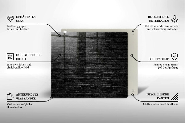 Steklena podloga za rezanje Stenska opečna stena