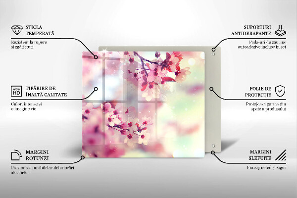 Steklena podloga za rezanje Narava jablanovih cvetov