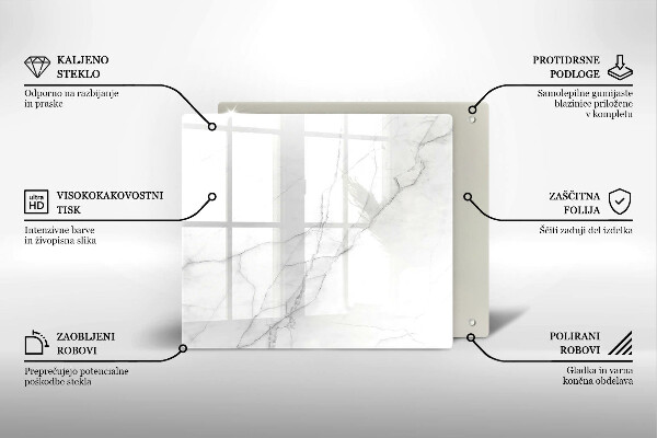 Steklena podloga za rezanje Marmorno kamnito ozadje